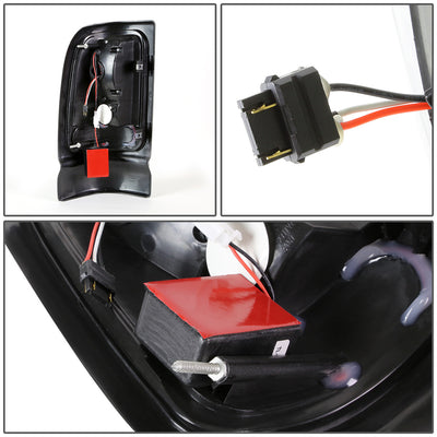 D-Motoring - Tail lights - LED - Black Housing - Clear Lens - Plug-n-Play - Pair - Dodge RAM 1500 / 2500 / 3500 - 6