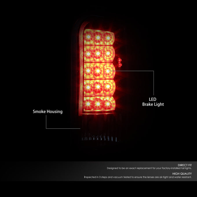 D-Motoring - Tail lights - LED - Black Housing - Smoked Lens - Plug-n-Play - Pair - Dodge RAM 1500 / 2500 / 3500 - 2