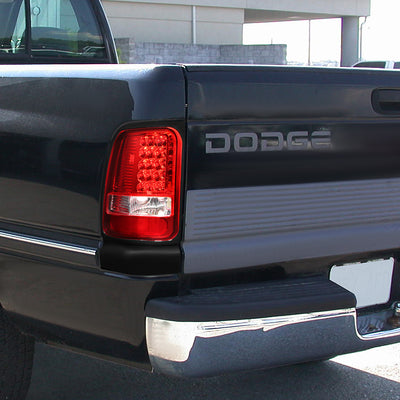 D-Motoring - Tail lights - LED - Chrome Housing - Red Lens - Plug-n-Play - Pair - Dodge RAM 1500 / 2500 / 3500 - 7