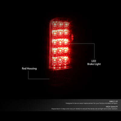D-Motoring - Tail lights - LED - Chrome Housing - Red Lens - Plug-n-Play - Pair - Dodge RAM 1500 / 2500 / 3500 - 2