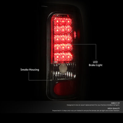 D-Motoring - Tail lights - LED - Chrome Housing - Smoked Lens - Plug-n-Play - Pair - Dodge RAM 1500 / 2500 / 3500 - 2