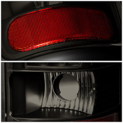 D-Motoring - Tail lights - 3D LED Red C-Bar - Black Housing - Smoked Lens - Plug-n-Play - Pair - Dodge RAM 1500 / 2500 / 3500 - 5