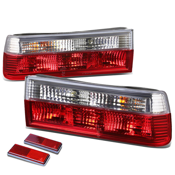 D-Motoring - Tail lights - Chrome Housing - Red Clear Lens - Plug-n-Play - Pair - BMW 318i / 325 / BMW M3 - 1