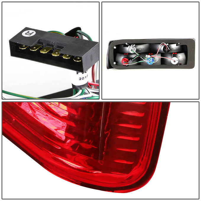 D-Motoring - Tail lights - Chrome Housing - Red Clear Lens - Plug-n-Play - Pair - BMW 318i / 325 / BMW M3 - 4