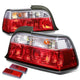 D-Motoring - Tail lights - Chrome Housing - Red Clear Lens - Plug-n-Play - Pair - BMW 318i / 323i / 325i Convertible / M3 Coupe / Convertible - 1