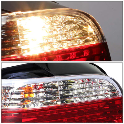 D-Motoring - Tail lights - 3D LED Bar - Chrome Housing - Red Clear Lens - Plug-n-Play - Pair - BMW 750iL / 740iL / 740i - 4