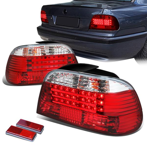 95-01 BMW E38, 750iL, 740iL, 740i LED Bar Brake Tail Lights (Clear