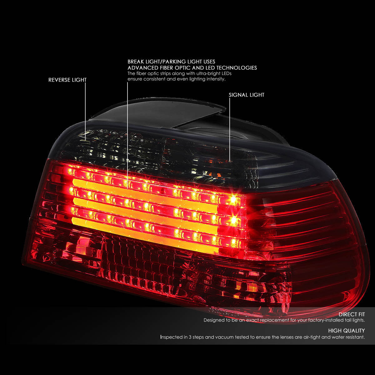 95-01 BMW E38, 750iL, 740iL, 740i LED Bar Brake Tail Lights