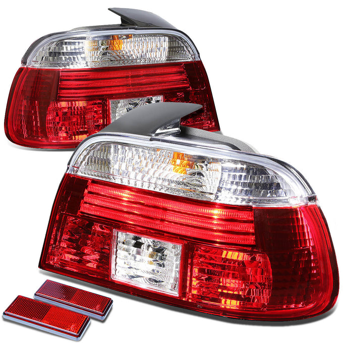 D-Motoring - Tail lights - Chrome Housing - Red Clear Lens - Plug-n-Play - Pair - BMW 528i / 540i / M5 - 1