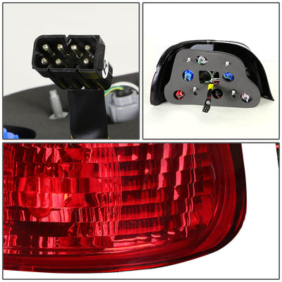 D-Motoring - Tail lights - Chrome Housing - Red Clear Lens - Plug-n-Play - Pair - BMW 528i / 540i / M5 - 4