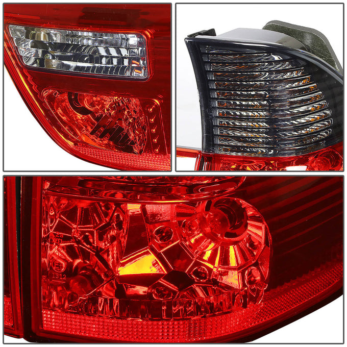 D-Motoring - Tail lights - Chrome Housing - Red Smoked Lens - Plug-n-Play - Pair - 2000-2006 BMW X5 - 3