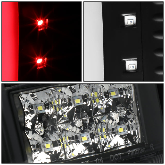 D-Motoring - 04-08 Ford F-150, Lobo  Tail Lights - 3D LED Bar - Clear Lens - Plug-n-play - Pair - 5