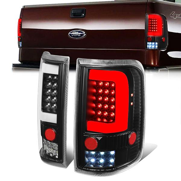LED C-Bar Tail Lights(Black)<br>04-08 Ford F-150, Lobo