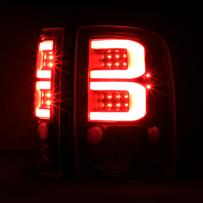 D-Motoring - 04-08 Ford F-150, Lobo Tail Lights - Full LED+Dual 3D Tube Bar - Smoked Lens - Plug-n-play - Pair - 3