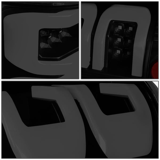 D-Motoring - 04-08 Ford F-150, Lobo Tail Lights - Full LED+Dual 3D Tube Bar - Smoked Lens - Plug-n-play - Pair - 4