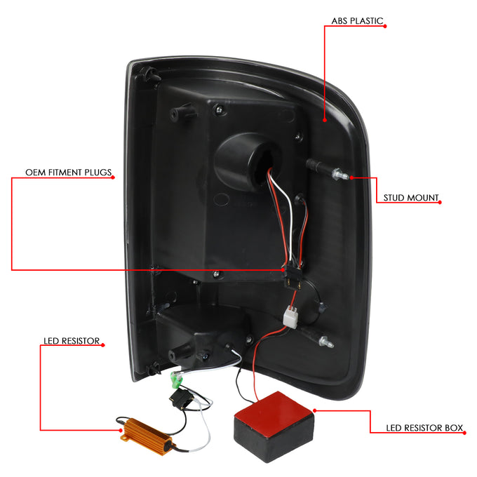 D-Motoring - 04-08 Ford F-150, Lobo  Tail Lights - 3D LED Bar - Smoked Lens - Plug-n-play - Pair - 6