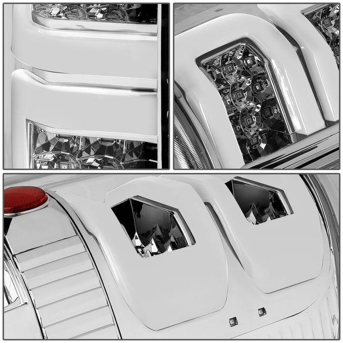 D-Motoring - 04-08 Ford F-150, Lobo Tail Lights - Full LED+Dual 3D Tube Bar - Clear lens - Plug-n-play - Pair - 4