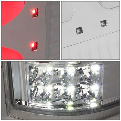 D-Motoring - 04-08 Ford F-150, Lobo Tail Lights - Full LED+Dual 3D Tube Bar - Clear lens - Plug-n-play - Pair - 5
