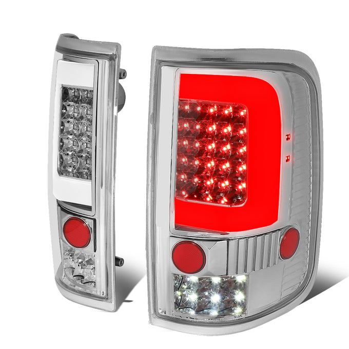 D-Motoring - 04-08 Ford F-150, Lobo  Tail Lights - 3D LED Bar - Clear Lens - Plug-n-play - Pair - 1