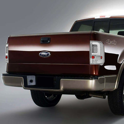 D-Motoring - 04-08 Ford F-150, Lobo  Tail Lights - 3D LED Bar - Clear Lens - Plug-n-play - Pair - 7