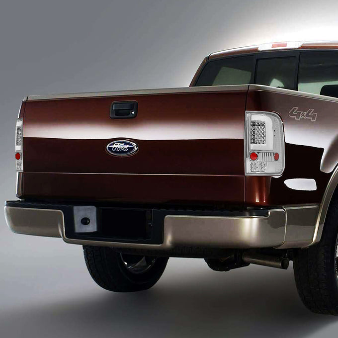 D-Motoring - 04-08 Ford F-150, Lobo  Tail Lights - 3D LED Bar - Clear Lens - Plug-n-play - Pair - 7