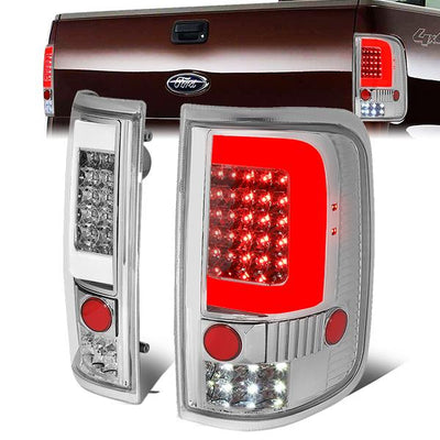 LED C-Bar Tail Lights(Chrome)<br>04-08 Ford F-150, Lobo