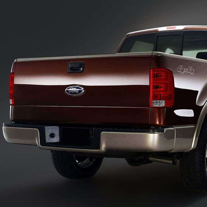 D-Motoring - 04-08 Ford F-150, Lobo Tail Lights - Full LED+Dual 3D Tube Bar - Red Lens - Plug-n-play - Pair - 7