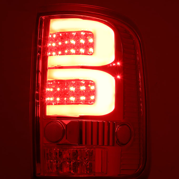 D-Motoring - 04-08 Ford F-150, Lobo Tail Lights - Full LED+Dual 3D Tube Bar - Red Lens - Plug-n-play - Pair - 3