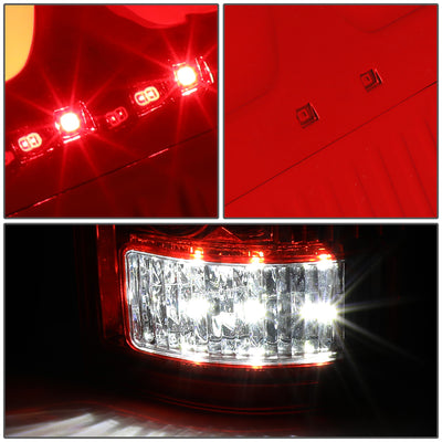 D-Motoring - 04-08 Ford F-150, Lobo Tail Lights - Full LED+Dual 3D Tube Bar - Red Lens - Plug-n-play - Pair - 5