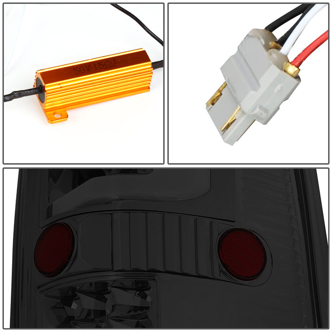 D-Motoring - 04-08 Ford F-150, Lobo Tail Lights - Full LED+Dual 3D Tube Bar - Smoked Lens - Plug-n-play - Pair - 6