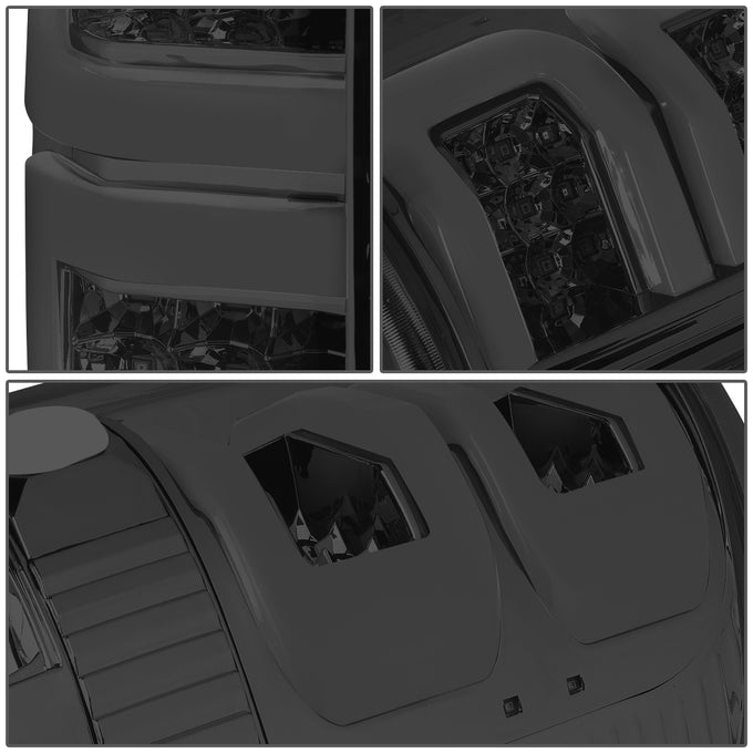 D-Motoring - 04-08 Ford F-150, Lobo Tail Lights - Full LED+Dual 3D Tube Bar - Smoked Lens - Plug-n-play - Pair - 4