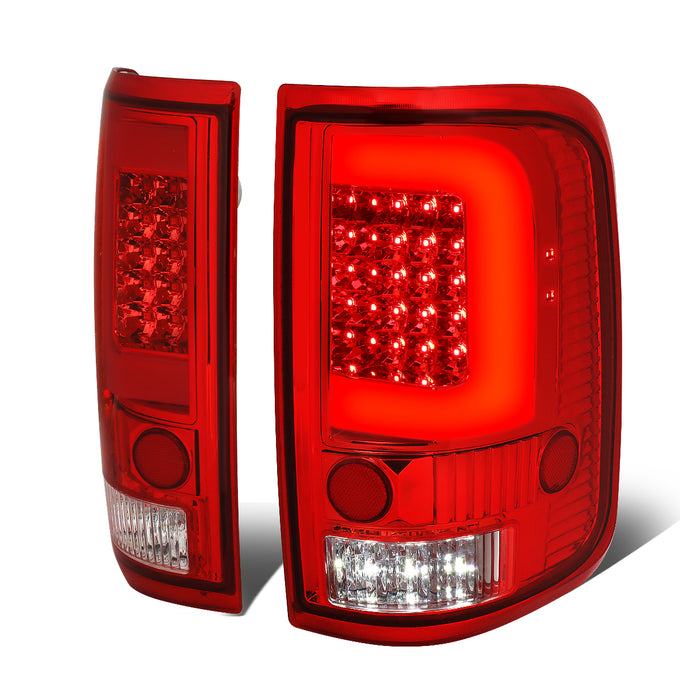 D-Motoring - 04-08 Ford F-150, Lobo  Tail Lights - 3D LED Bar - Red Lens - Plug-n-play - Pair - 1