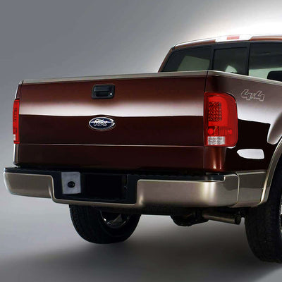 D-Motoring - 04-08 Ford F-150, Lobo  Tail Lights - 3D LED Bar - Red Lens - Plug-n-play - Pair - 7