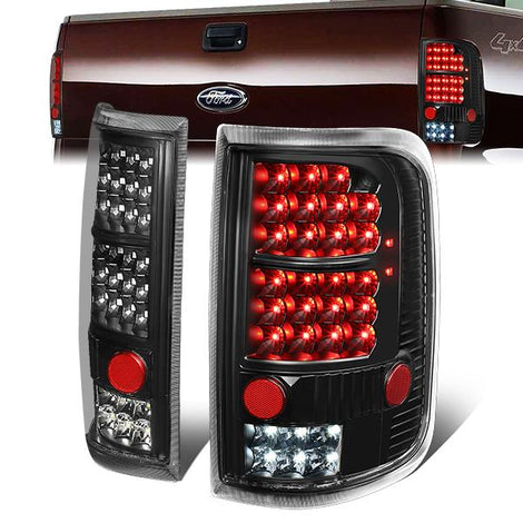 LED Tail Lights (Black)<br>04-08 Ford F-150, Lobo