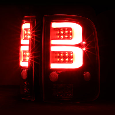 D-Motoring - 04-08 Ford F-150, Lobo Tail Lights - Full LED+Red 3D Tube Bar - Clear Lens - Plug-n-play - Pair - 3