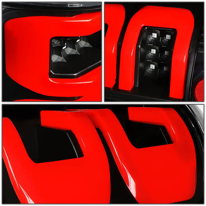 D-Motoring - 04-08 Ford F-150, Lobo Tail Lights - Full LED+Red 3D Tube Bar - Clear Lens - Plug-n-play - Pair - 4