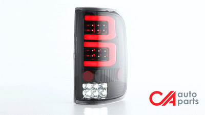 Dual Red LED C-Bar Tail Lights (Black)<br>04-08 Ford F-150, Lobo