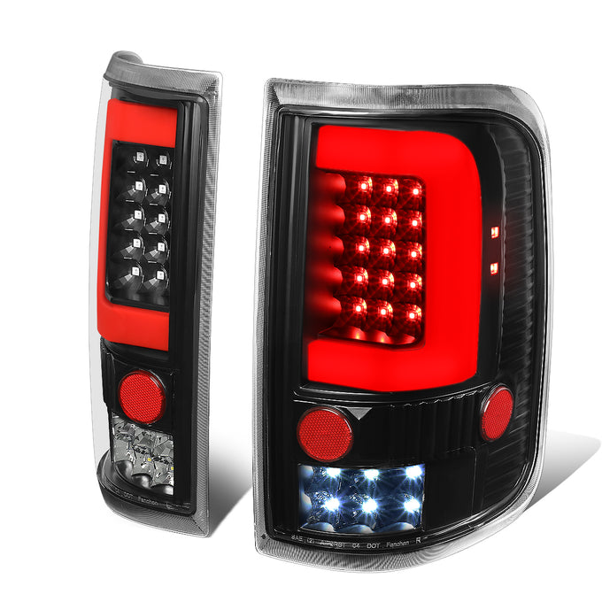 D-Motoring - 04-08 Ford F-150, Lobo  Tail Lights - Red 3D LED Bar - Clear Lens - Plug-n-play - Pair - 1