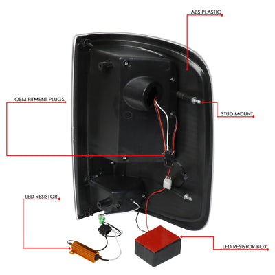 D-Motoring - 04-08 Ford F-150, Lobo  Tail Lights - Red 3D LED Bar - Clear Lens - Plug-n-play - Pair - 6