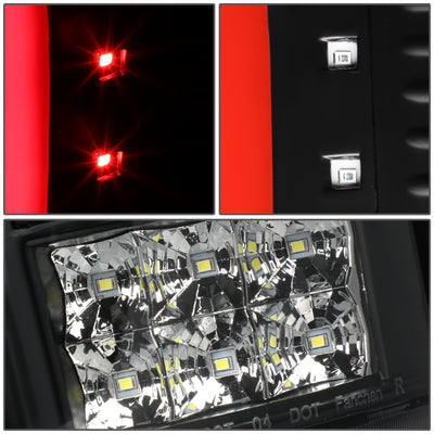 D-Motoring - 04-08 Ford F-150, Lobo  Tail Lights - Red 3D LED Bar - Clear Lens - Plug-n-play - Pair - 5