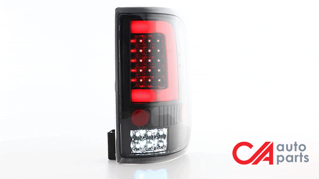 Red LED C-Bar Tail Lights (Black)<br>04-08 Ford F-150, Lobo