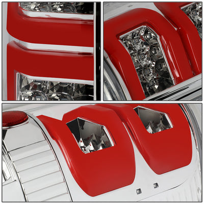 D-Motoring - 04-08 Ford F-150, Lobo Tail Lights - Full LED+Red 3D Tube Bar - Clear Lens - Plug-n-play - Pair - 4