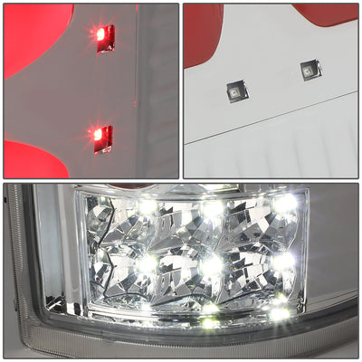 D-Motoring - 04-08 Ford F-150, Lobo Tail Lights - Full LED+Red 3D Tube Bar - Clear Lens - Plug-n-play - Pair - 5