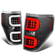 D-Motoring - Tail lights - Dual LED C-Bar - Black Housing - Clear Lens - Plug-n-Play - Pair - 09-14 Ford F-150 - 1