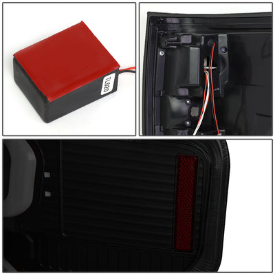 D-Motoring - Tail lights - Dual LED C-Bar - Black Housing - Smoked Lens - Plug-n-Play - Pair - 09-14 Ford F-150 - 5