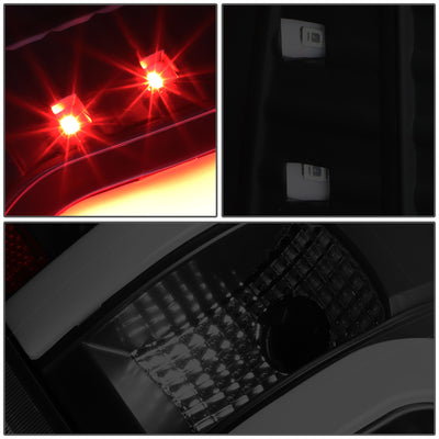 D-Motoring - Tail lights - Dual LED C-Bar - Black Housing - Smoked Lens - Plug-n-Play - Pair - 09-14 Ford F-150 - 4