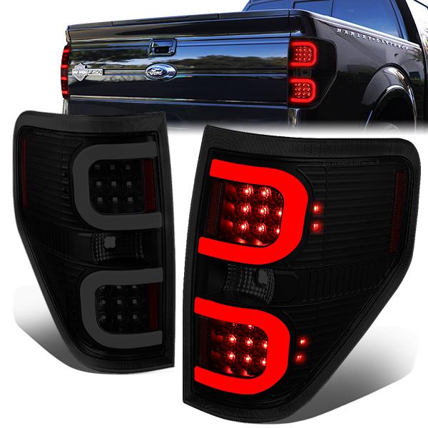 Dual LED C-Bar Brake Tail Lights (Tinted)<br>09-14 Ford F150