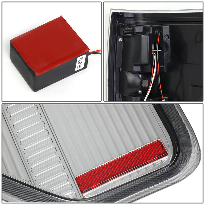 D-Motoring - Tail lights - Dual LED C-Bar - Chrome Housing - Clear Lens - Plug-n-Play - Pair - 09-14 Ford F-150 - 5