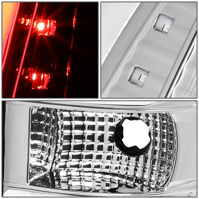 D-Motoring - Tail lights - Dual LED C-Bar - Chrome Housing - Clear Lens - Plug-n-Play - Pair - 09-14 Ford F-150 - 4