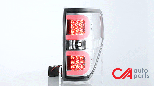 Dual LED C-Bar Brake Tail Lights (Clear)<br>09-14 Ford F150